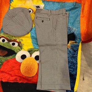 Janie and Jack messenger hat and slacks. Baby boy fall colors.